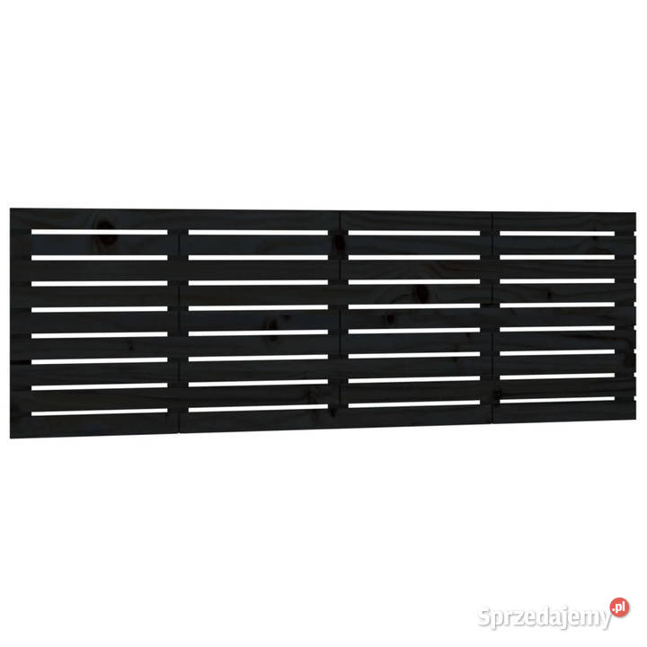 Wezgłowie łóżka czarne 166x3x63 lite drewno Warszawa