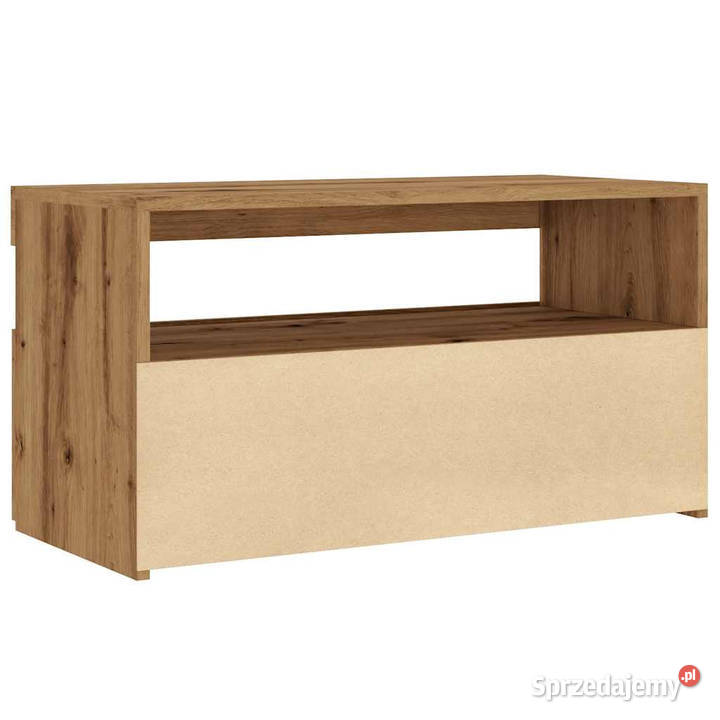 Szafki TV z LED 2 dąb artisan materiał