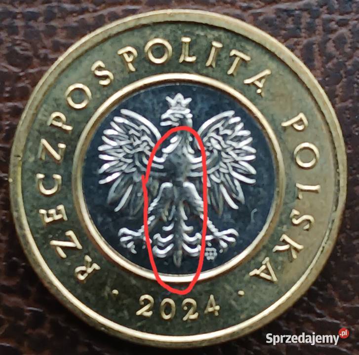 2 Złote 2024 r Destrukt mennicze Konin