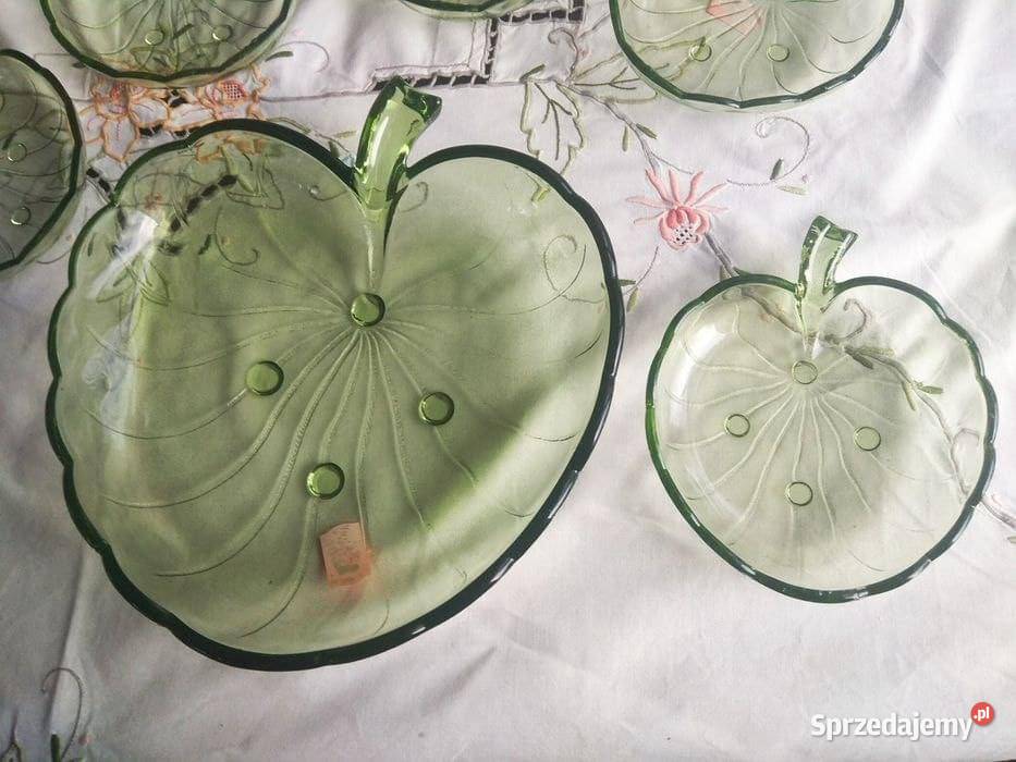 Miska owocarka uranowe szkło W kształcie l Gdańsk