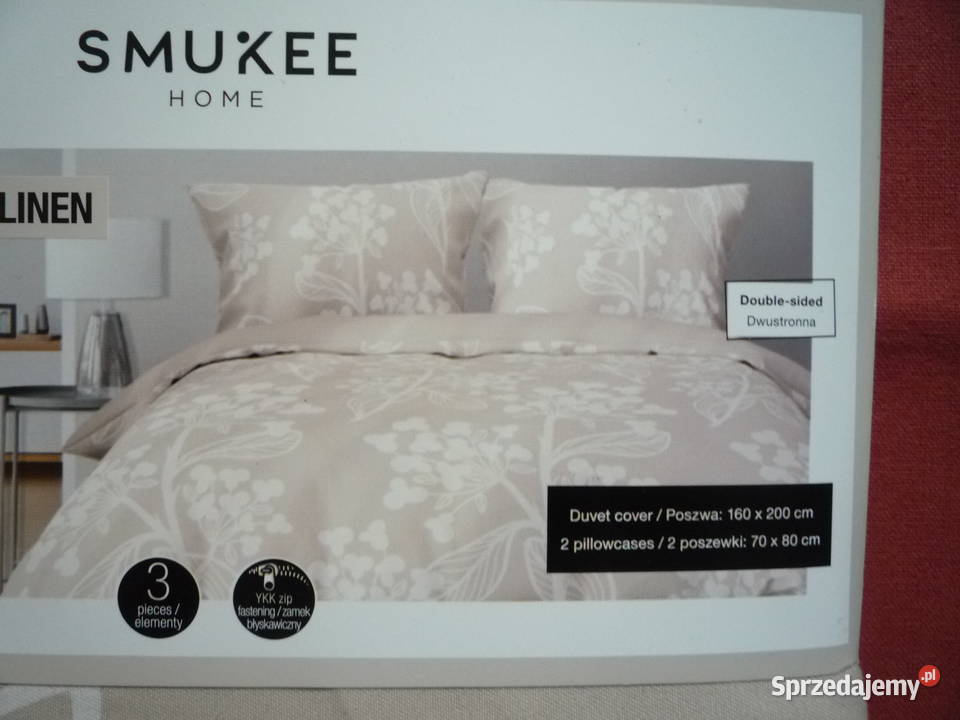 Smukee nowa beżowa pościel satynowa mikrowłókno