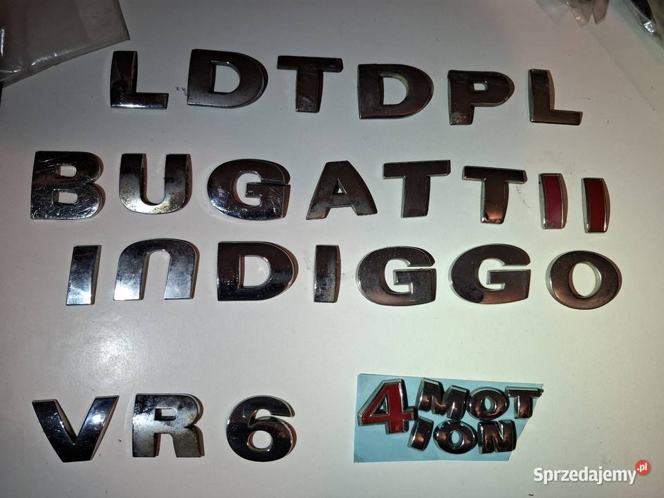 Napis Logo Literki Bugattii Indigo 4Motion Rok produkcji 2000