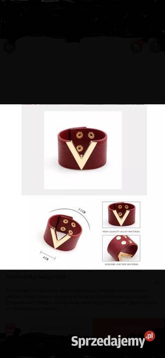 bransoletka skórzana szeroka czarna biała Wrocław