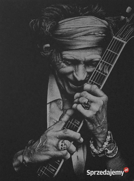 Keith Richards Rolling Stones Grawerowany obraz Antyki, Sztuka, Kolekcje Sandomierz