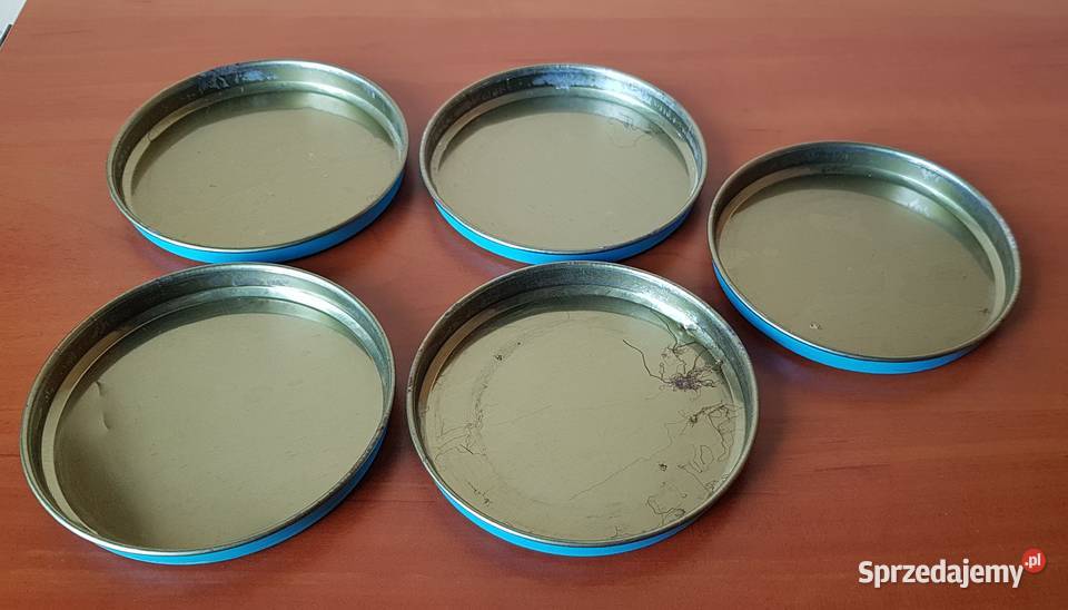 Stare metalowe puszki pojemniki na produkty Dąbrowa Górnicza