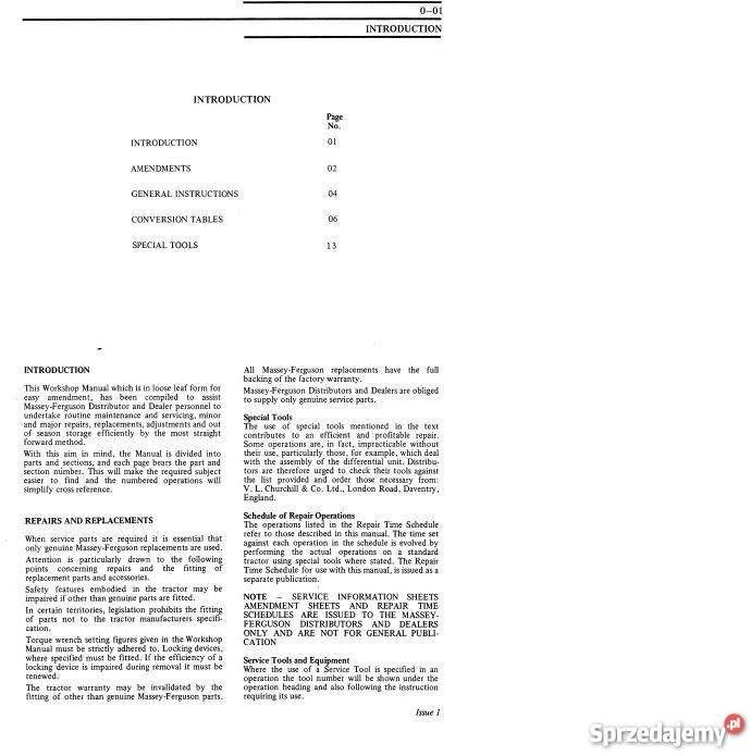 MF 130 122 120 124 128 instrukcja napraw Kielce sprzedam