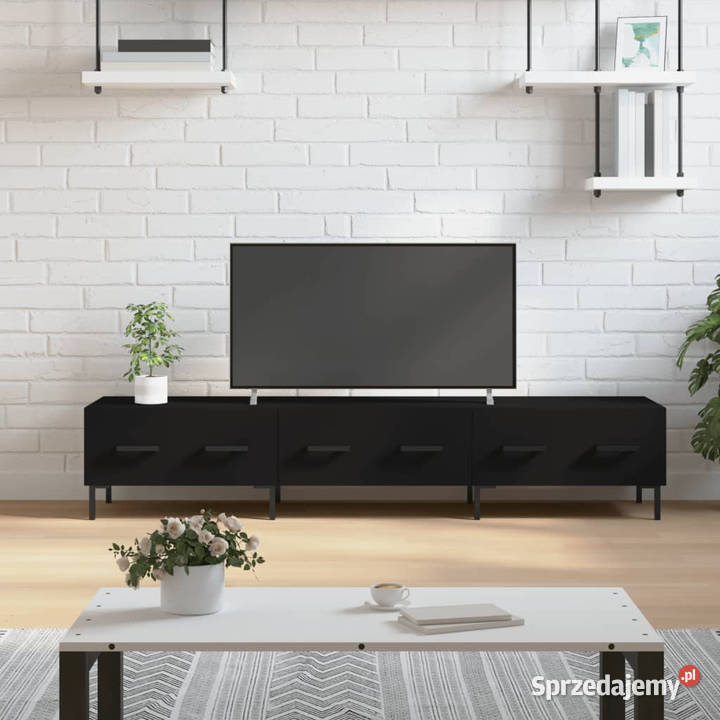 Szafka pod TV czarna 150x36x30 materiał Warszawa
