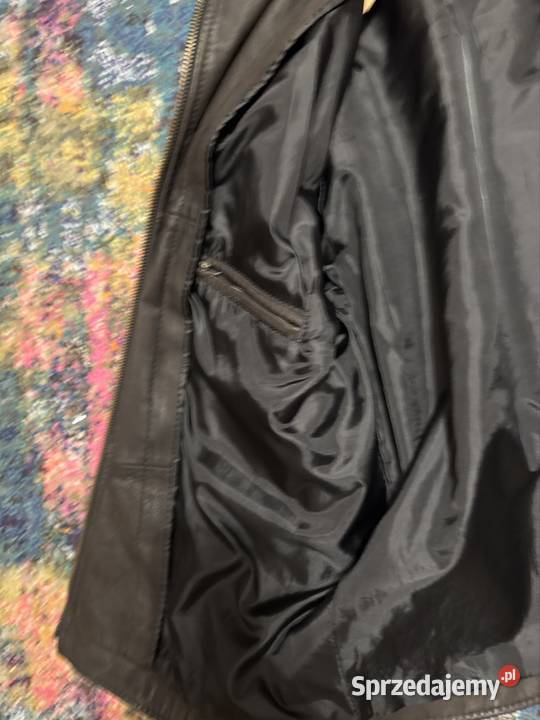 Kurtka skórzana męska xl Suchy Las gruba skóra brązowy/beżowy Kalisz