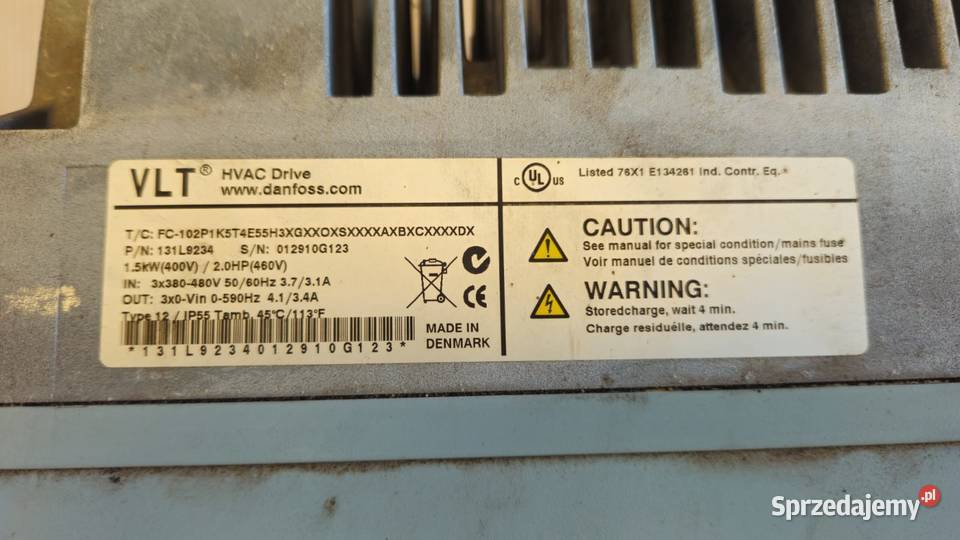Falownik Danfoss VLT HVAC Drive FC102 15kW wielkopolskie Krotoszyn sprzedam