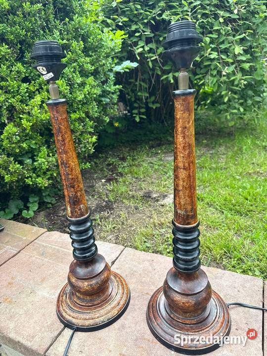 Dwie mosiężne designerskie podstawy do lamp made