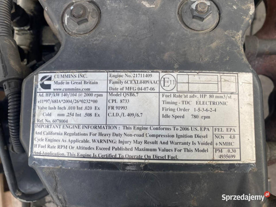 Cummins 21711409 QSB 67 Jastrzębniki