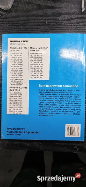 Sam naprawiam Honda Civic Książki naukowe i popularnonaukowe śląskie Tarnowskie Góry
