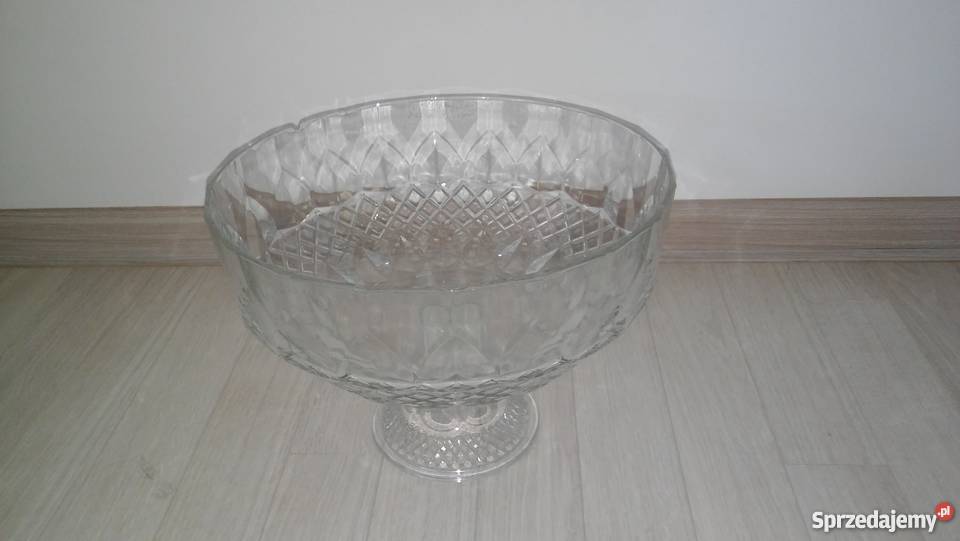 piękna duża patera białe szkło ponczówka poncz Ceramika i szkło pomorskie