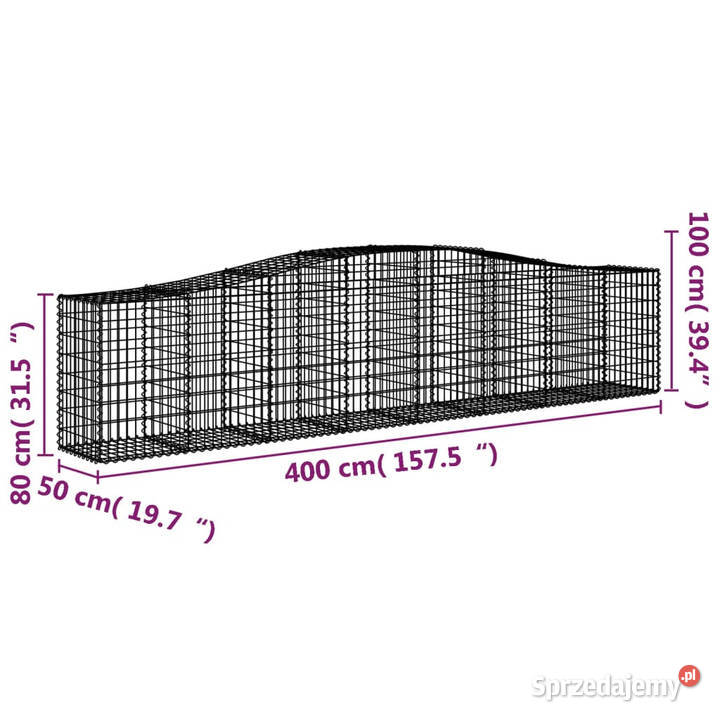 Kosze gabionowe 8 400x50x80100 galwanizowane Pozostałe Dom i Ogród
