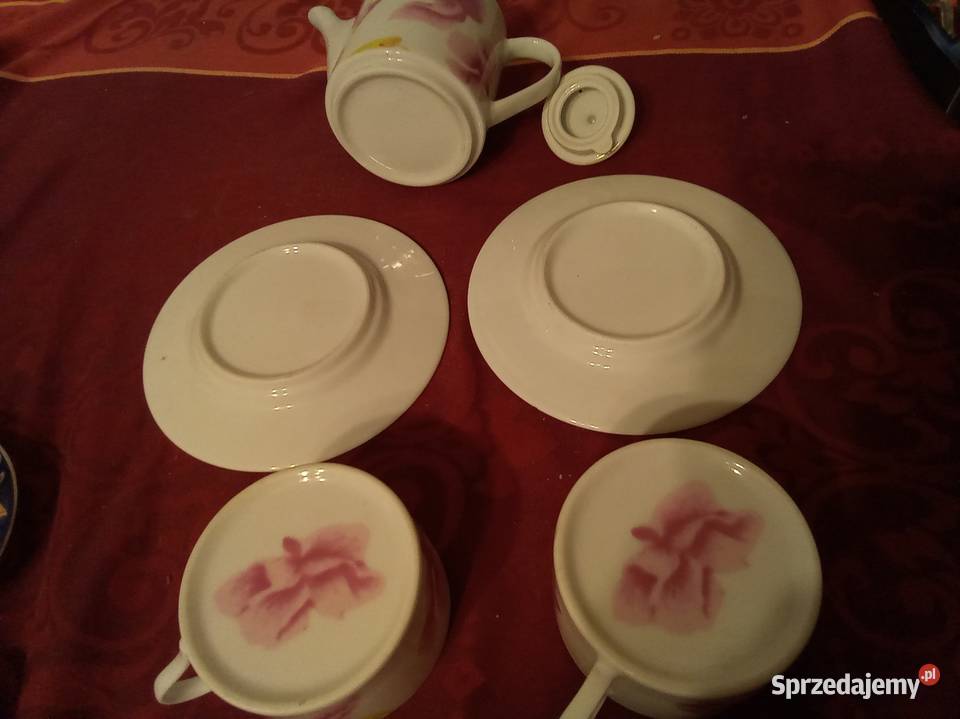 Zestaw porcelany do herbaty z motywem kwiatowym Warszawa sprzedam