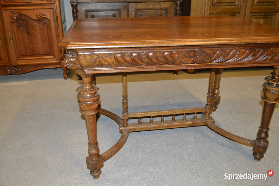 stół neorenesansowy 1900 dąb Będzin