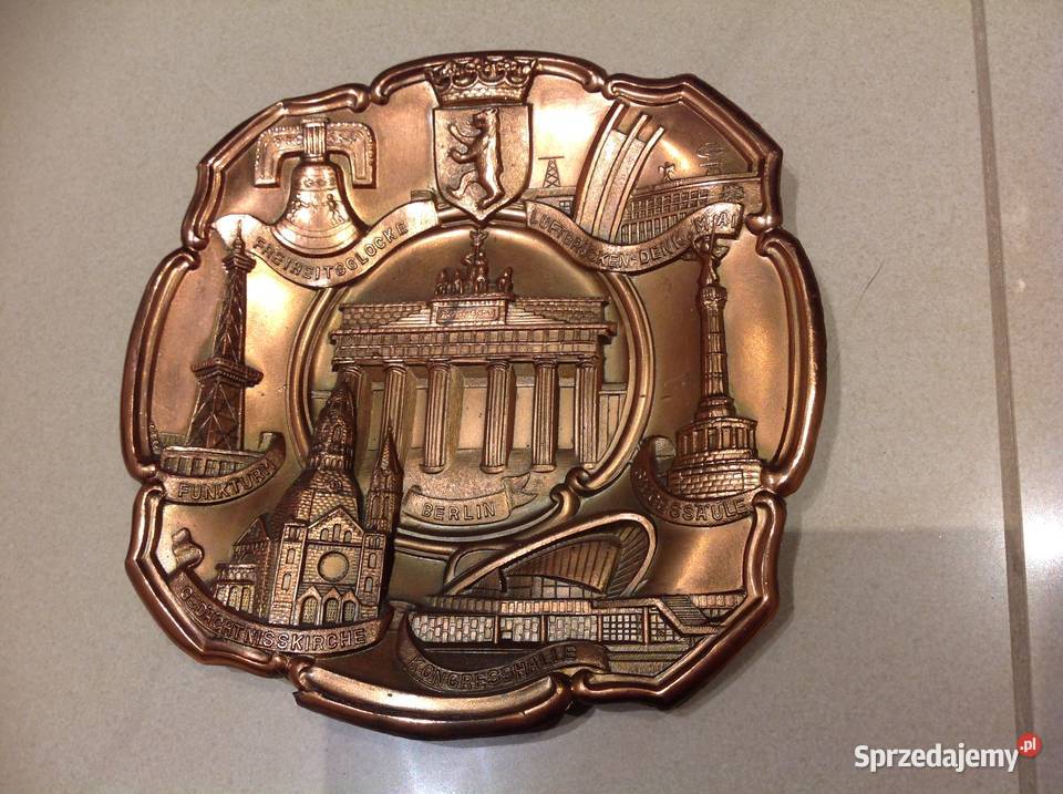 Stara Tabliczka Dekoracyjna BERLIN miedziana Dekoracje i ozdoby Nowa Sól
