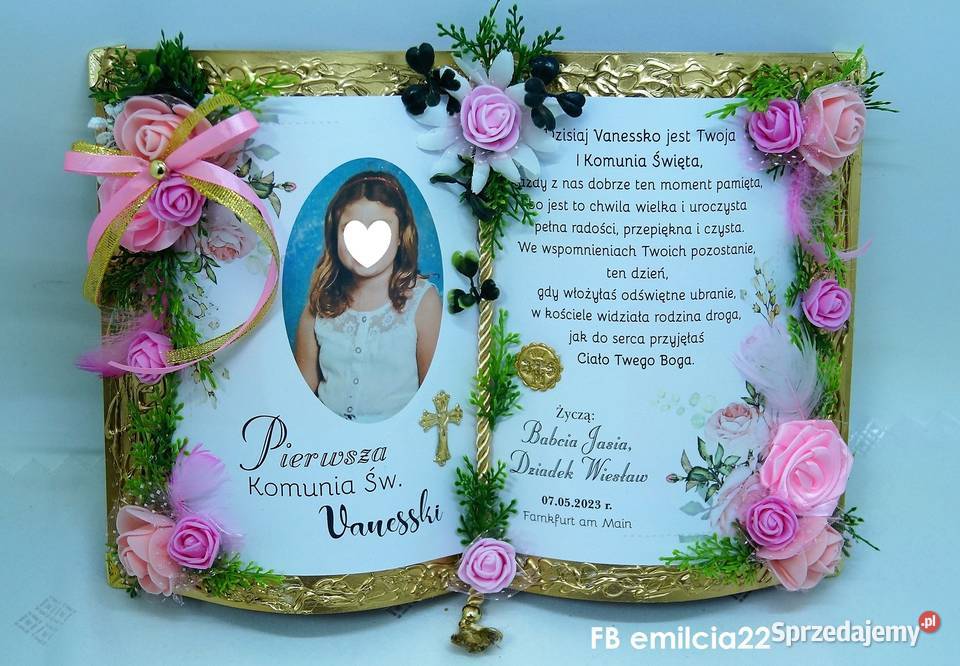 Pamiątka z okazji Pierwszej Komunii Św mogę Zielona Góra