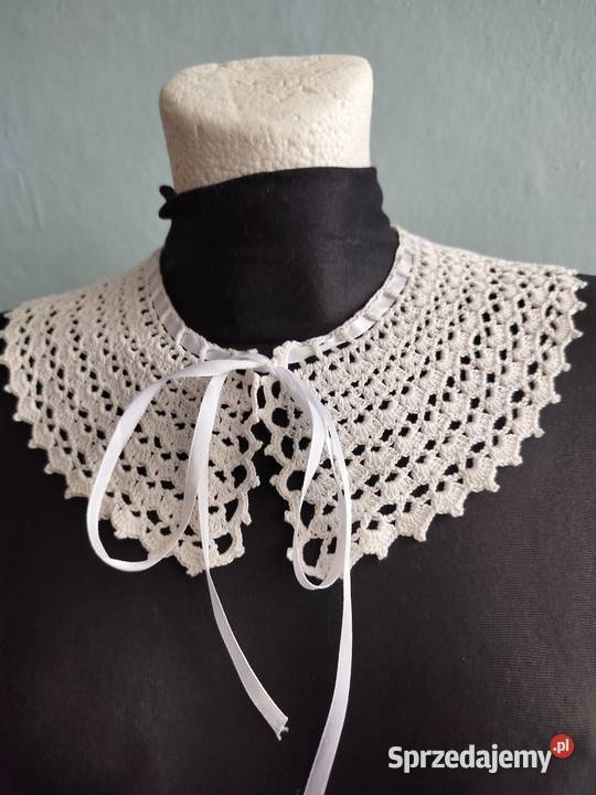 Piękny biały kołnierzyk Dodatki Lubin