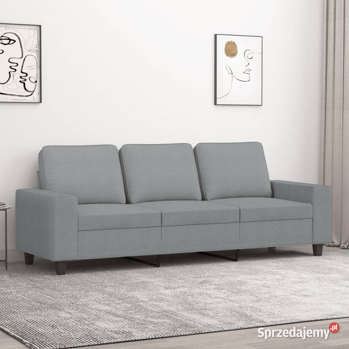 Sofa 3osobowa jasnoszara 180 tapicerowana Sofy i kanapy Warszawa