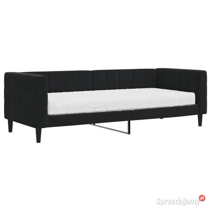 Sofa z materacem do spania czarna aksamit 80x200 Warszawa sprzedam
