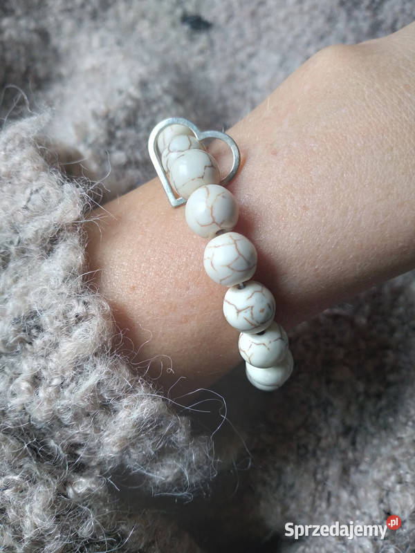 Bransoletka damska z Howlitu 10mm z konturem świętokrzyskie Kielce