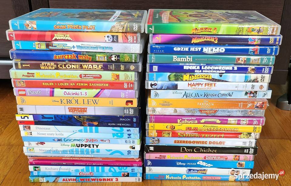 Zestaw 44 filmów dzieci na płytach DVD Warszawa