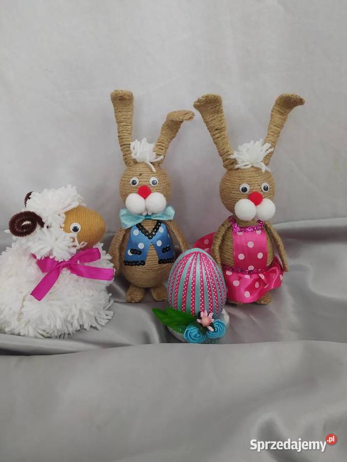 Króliczki Wielkanoc dekoracja rękodzieło Dekoracje i ozdoby Wyposażenie wnętrz Sędziszów Małopolski