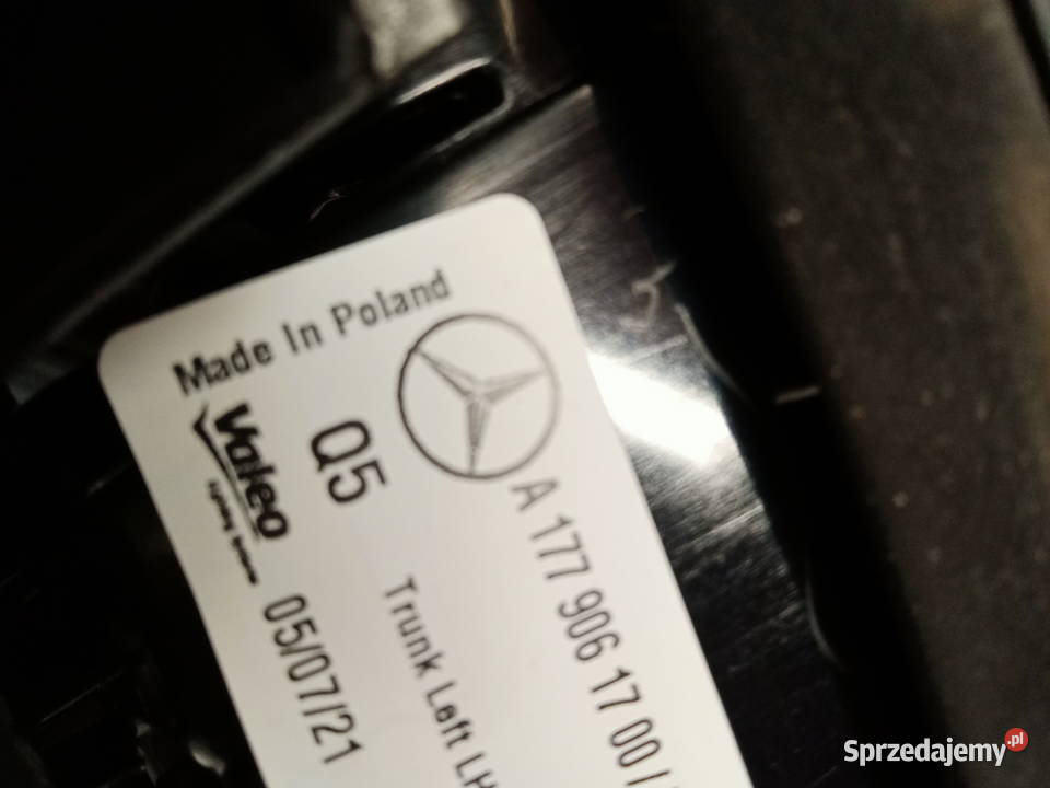 MERCEDES W177 AKLASA LAMPA TYŁ LEWA LED W KLAPE osobowe wielkopolskie Rakoniewice