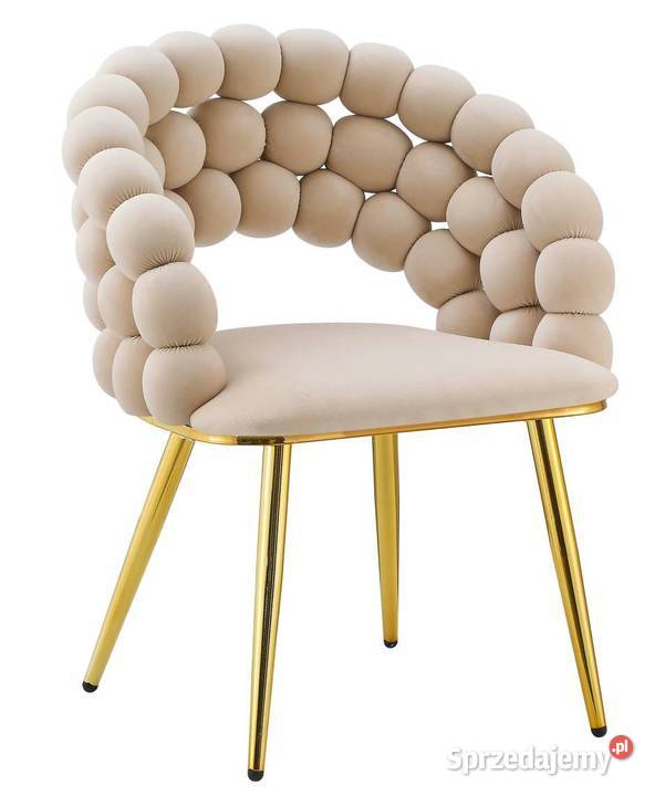 Beżowe Krzesło Tapicerowane Bubble Wysyłka 24H Tarchały Małe sprzedam