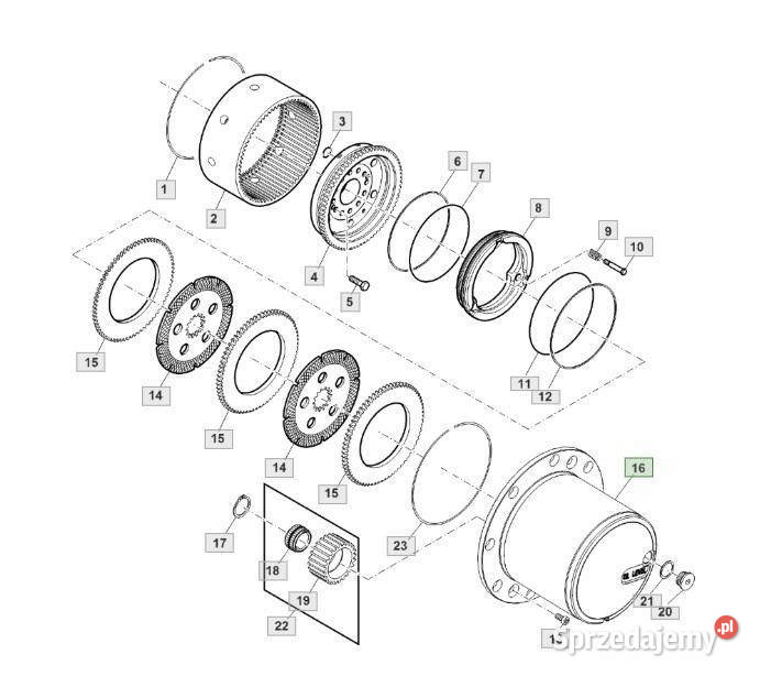 John Deere 6110 oś przednia zwolnica L209648