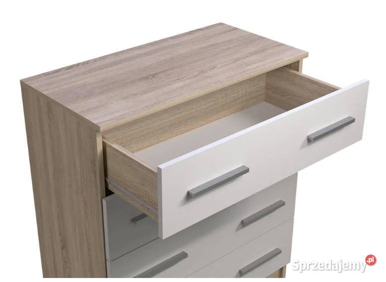 Komoda z szufladami 80 biały sonomaszary 40cm Łódź