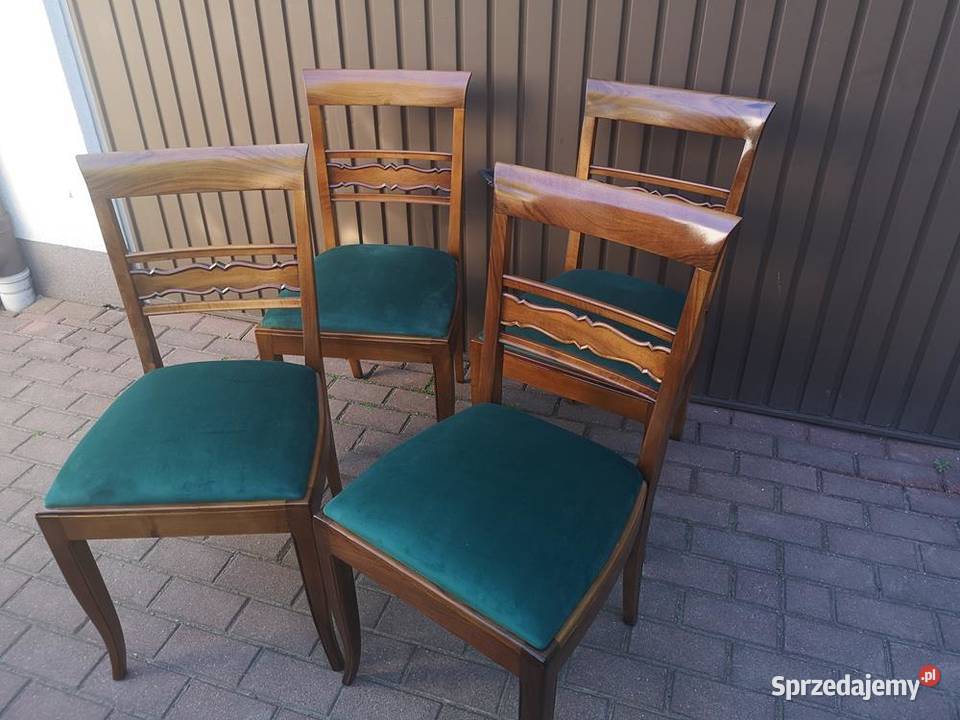 Krzesła 4 Sztuki Orzech ARTDECO Stare Antyk Antyki, Sztuka, Kolekcje Swarzędz