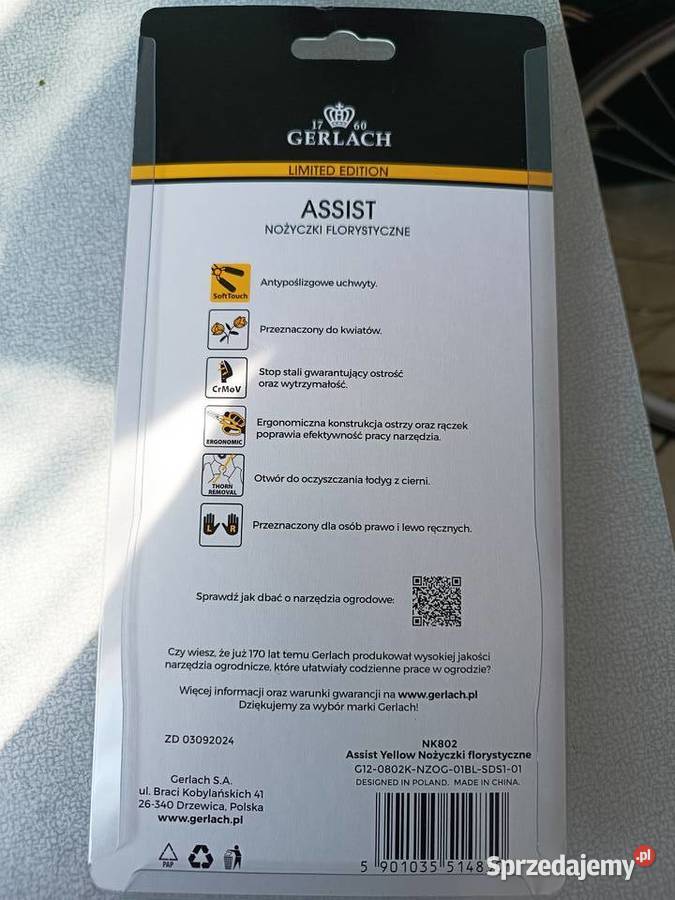 Nożyczki ogrodnicze florystyczne Gerlach Limited opolskie sprzedam