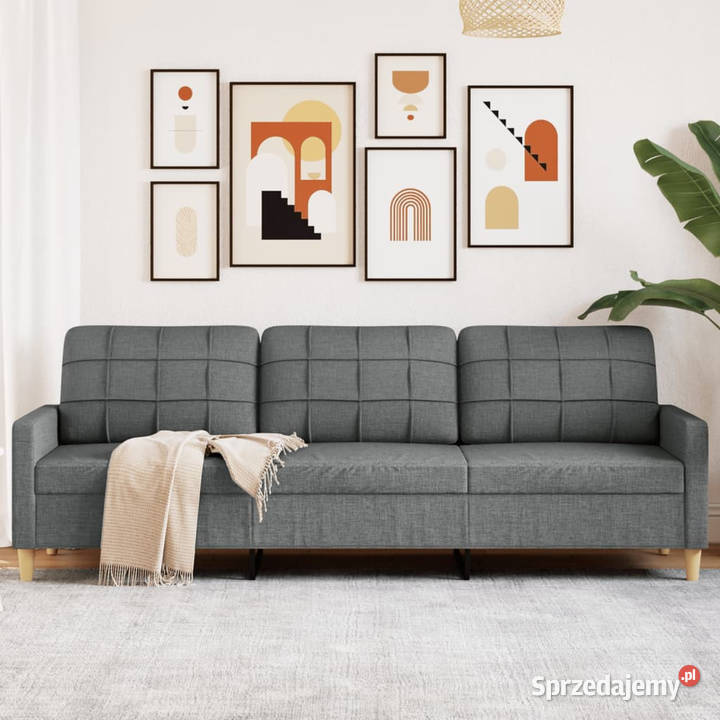 Sofa 3osobowa ciemnoszara 210 tapicerowana Sofy i kanapy Warszawa sprzedam