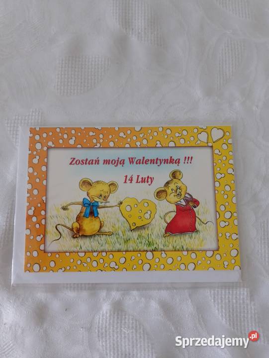 Kartka walentynkowa na WALENTYNKI składana z Oborniki