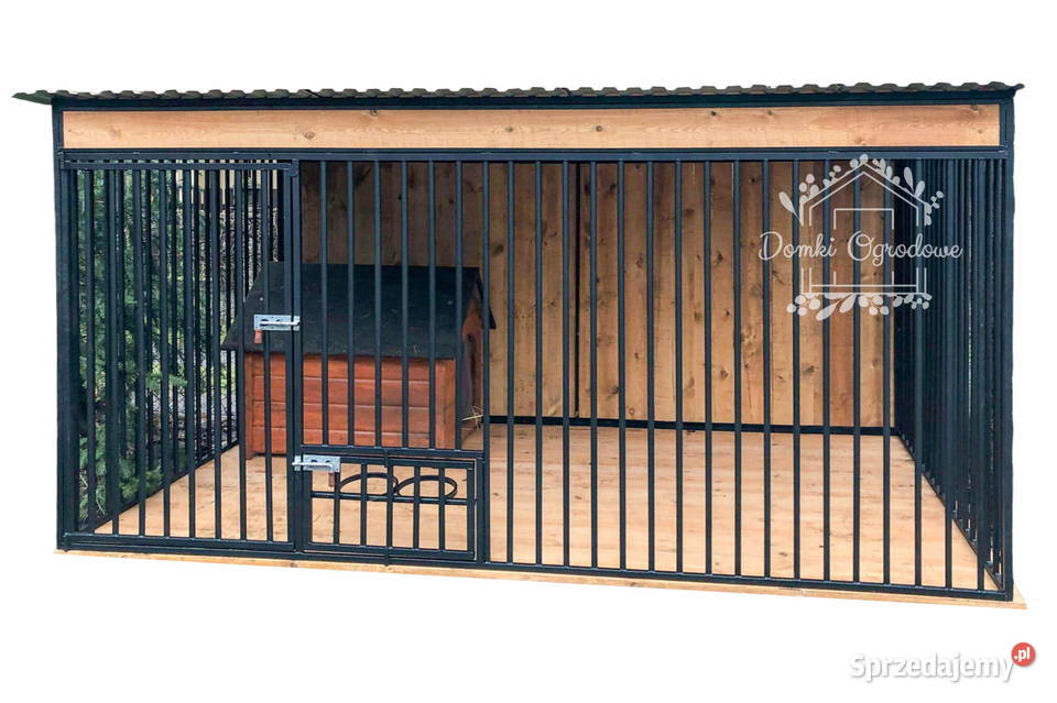 Kojec psów 3x2m Wiatrołap podłoga drewno uchwyt