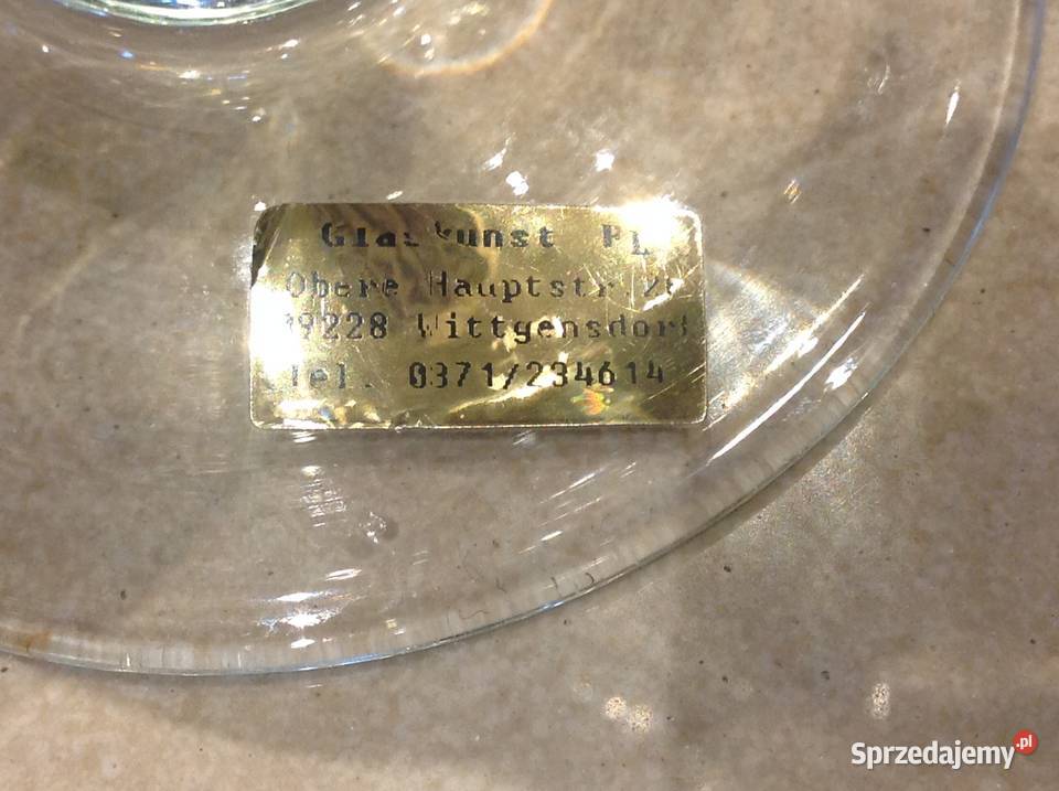 Wazon Szklany Grawerowany Stary sygnowany lubuskie Nowa Sól sprzedam