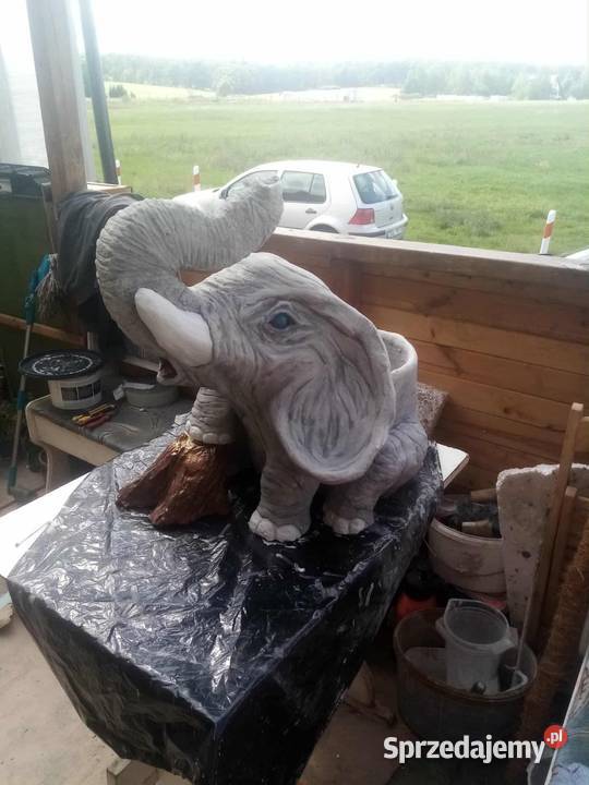 Własnoręcznie wykonana figurka slonia Figurki i rzeźby Obiszów