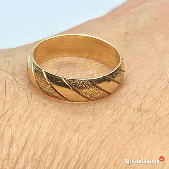Złota OBRĄCZKA damska 14K cudownie ZDOBIONA r15 złote mazowieckie Warszawa sprzedam