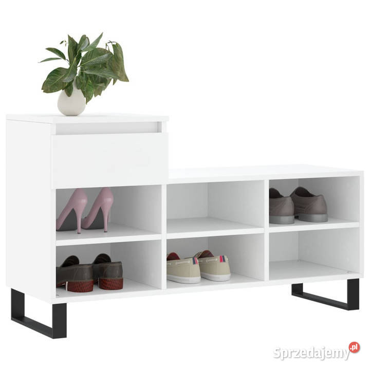 Półka na buty biała 102x36x60 materiał Warszawa
