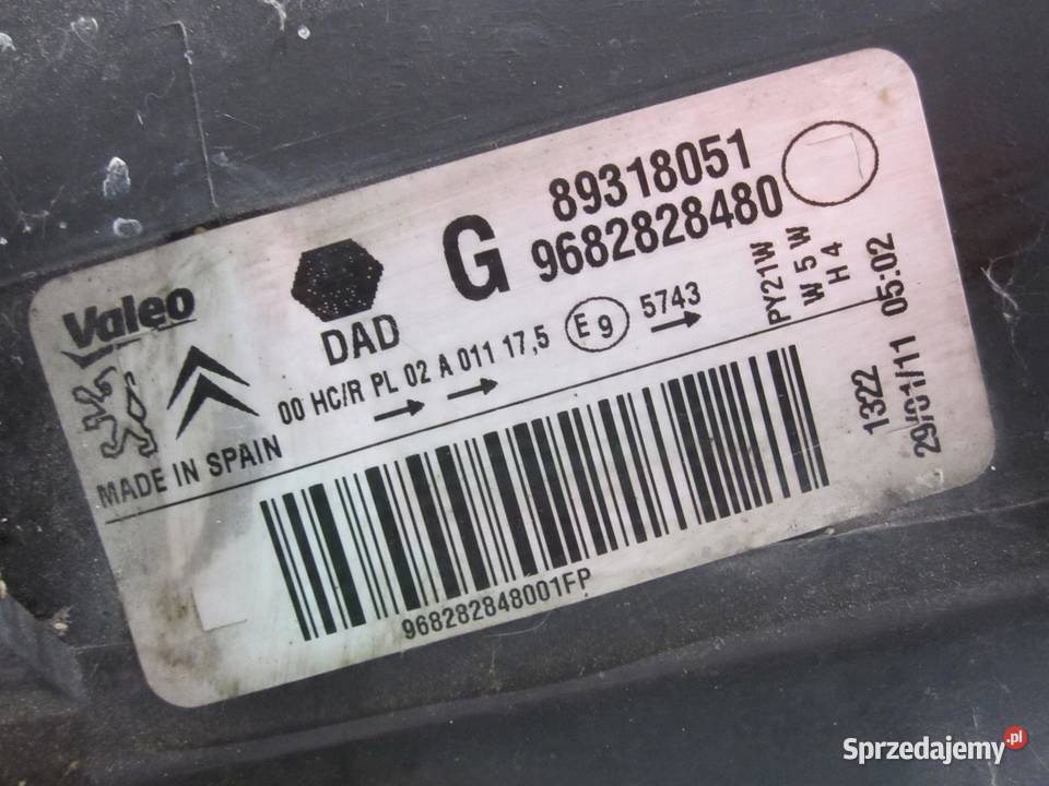 CITROEN BERLINGO II lampa lewa przód 9682828480 Lampy przednie sprzedam