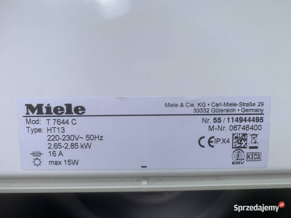 Suszarka kondensacyjna Miele Novotronic T7644C