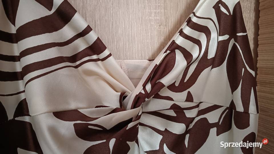 Sprzedam sukienkę 44 brązowy/beżowy