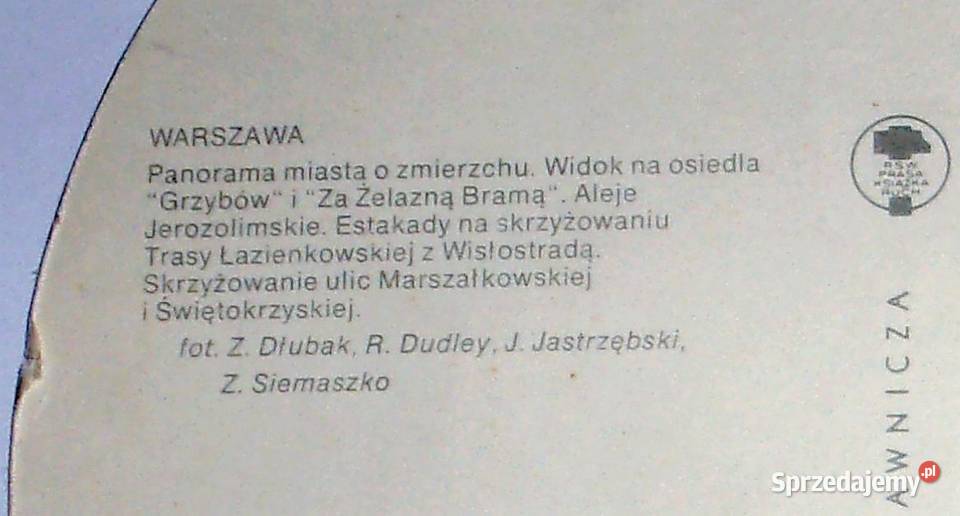 Warszawa na pocztówce z lat siedemdziesiątych Pruszków