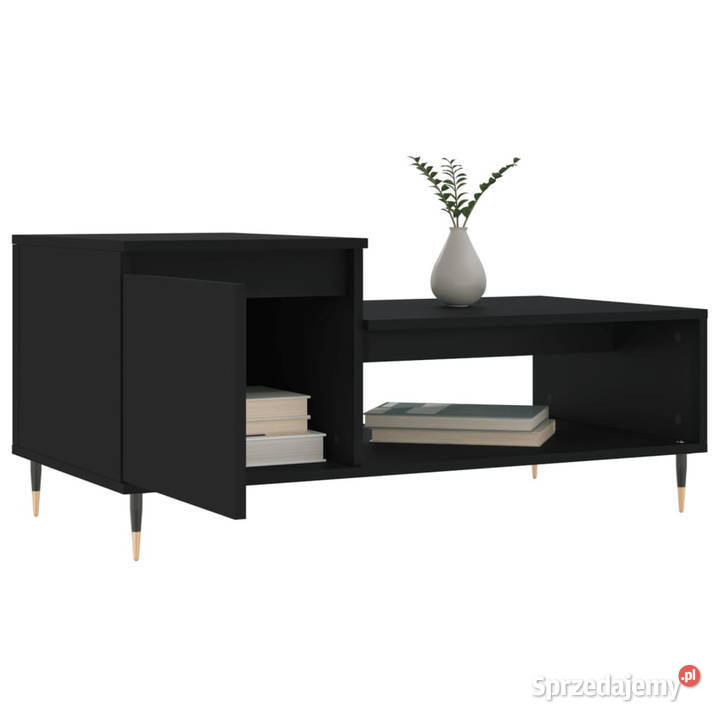 Stolik kawowy czarny 100x50x45 materiał mazowieckie