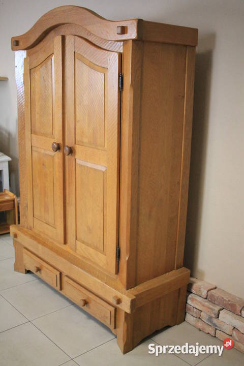 Szafa dębowa piękne zdobienia lite drewno śląskie Góra