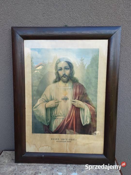 93 Stary przedwojenny obraz oleodruk Boskie pomorskie Tczew