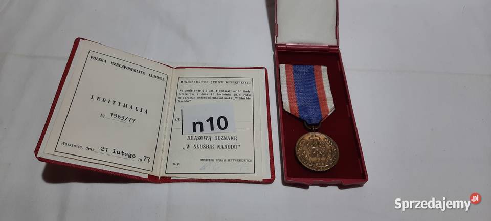 brązowy medal W służbie narodu legitymacja n10 Pozostałe Warszawa