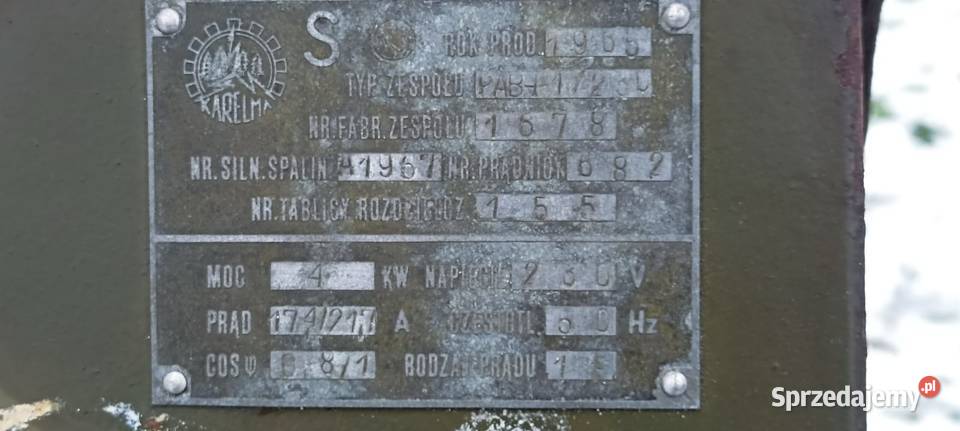 Agregat prądotwórczy Karlema 4 KW na przyczepie Bronisław